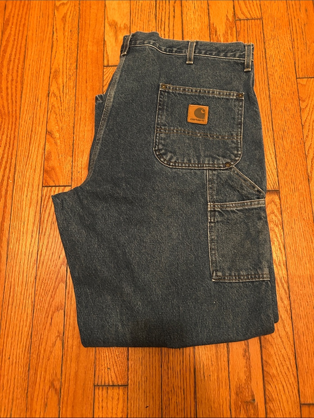 Carhartt Men's Indigo Work Denim Jeans with Patch Logo